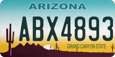 AZ license plate ABX4893