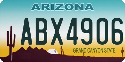 AZ license plate ABX4906