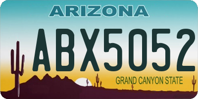 AZ license plate ABX5052