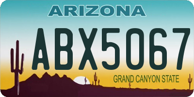 AZ license plate ABX5067