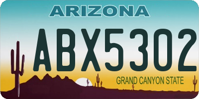 AZ license plate ABX5302