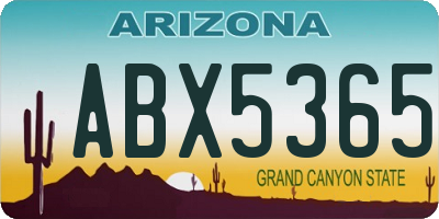 AZ license plate ABX5365