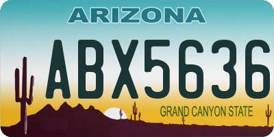 AZ license plate ABX5636
