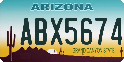 AZ license plate ABX5674