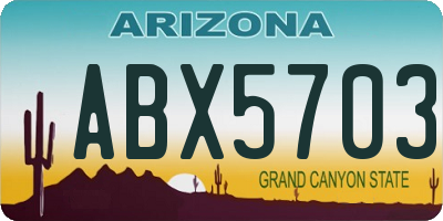 AZ license plate ABX5703