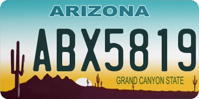 AZ license plate ABX5819