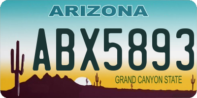 AZ license plate ABX5893