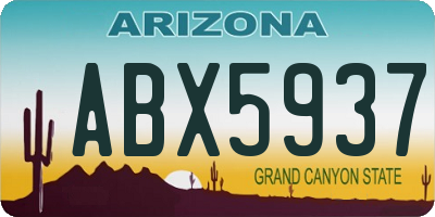 AZ license plate ABX5937