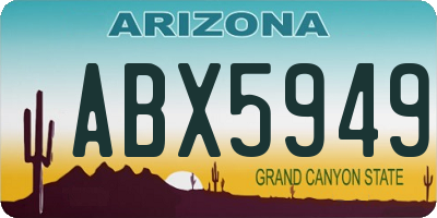 AZ license plate ABX5949