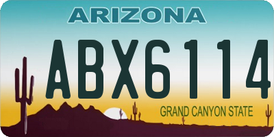 AZ license plate ABX6114
