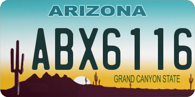 AZ license plate ABX6116