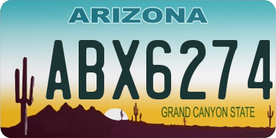 AZ license plate ABX6274