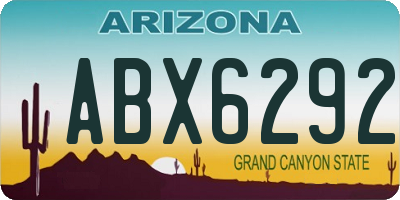 AZ license plate ABX6292