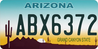 AZ license plate ABX6372