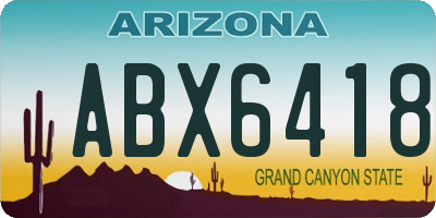 AZ license plate ABX6418