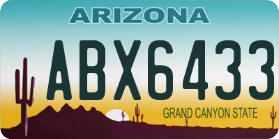 AZ license plate ABX6433