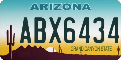 AZ license plate ABX6434
