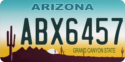 AZ license plate ABX6457