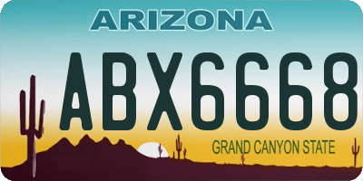AZ license plate ABX6668