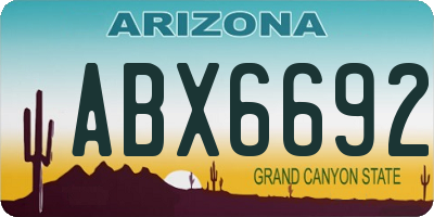AZ license plate ABX6692