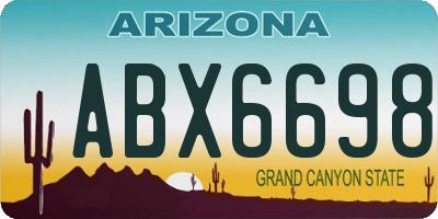 AZ license plate ABX6698