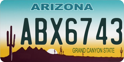 AZ license plate ABX6743