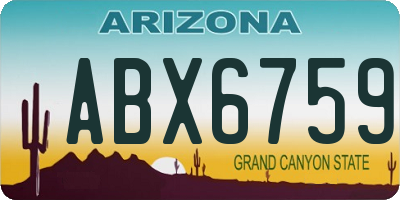 AZ license plate ABX6759