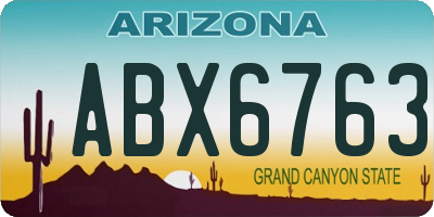 AZ license plate ABX6763