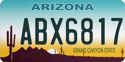 AZ license plate ABX6817