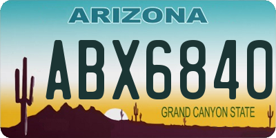 AZ license plate ABX6840