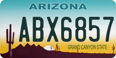 AZ license plate ABX6857