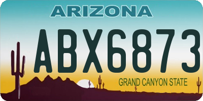 AZ license plate ABX6873