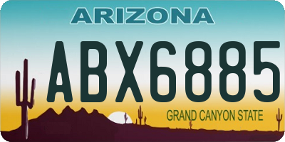 AZ license plate ABX6885