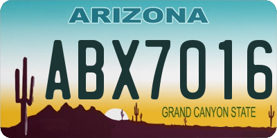 AZ license plate ABX7016