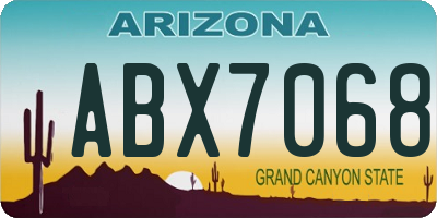 AZ license plate ABX7068