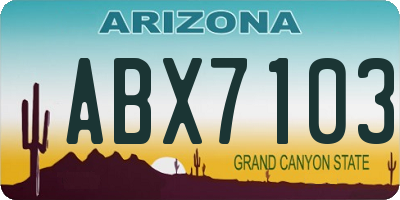 AZ license plate ABX7103