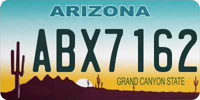 AZ license plate ABX7162