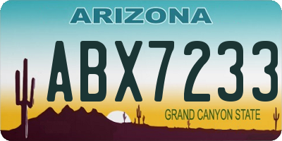 AZ license plate ABX7233
