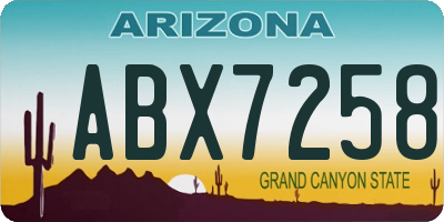 AZ license plate ABX7258