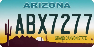 AZ license plate ABX7277