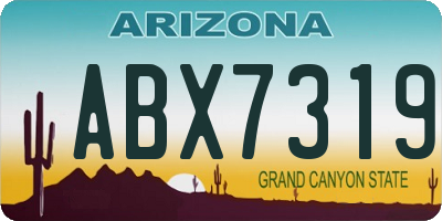 AZ license plate ABX7319