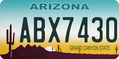 AZ license plate ABX7430