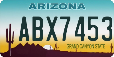 AZ license plate ABX7453