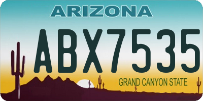 AZ license plate ABX7535