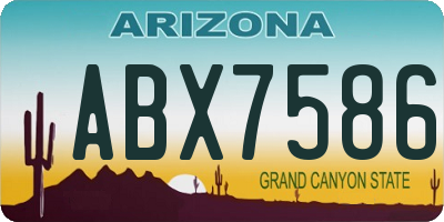AZ license plate ABX7586