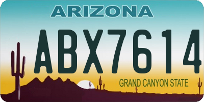 AZ license plate ABX7614