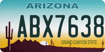 AZ license plate ABX7638