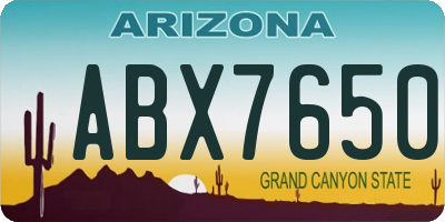AZ license plate ABX7650