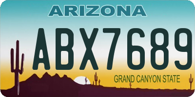 AZ license plate ABX7689