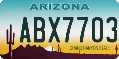 AZ license plate ABX7703